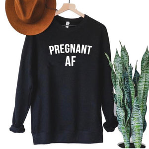 Pregnant AF Bella + Canvas Crewneck Sweatshirt  | Long | Oversized