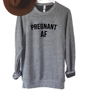 Pregnant AF Bella + Canvas Crewneck Sweatshirt  | Long | Oversized
