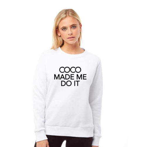 Coco Made Me Do It Crewneck Oversized Sweatshirt